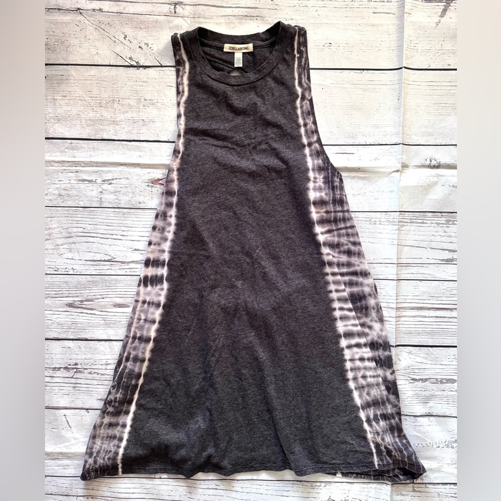 Billabong Women Grey Tie Dyed Sleeveless A-Line Dress Size S Casual Athletic‎